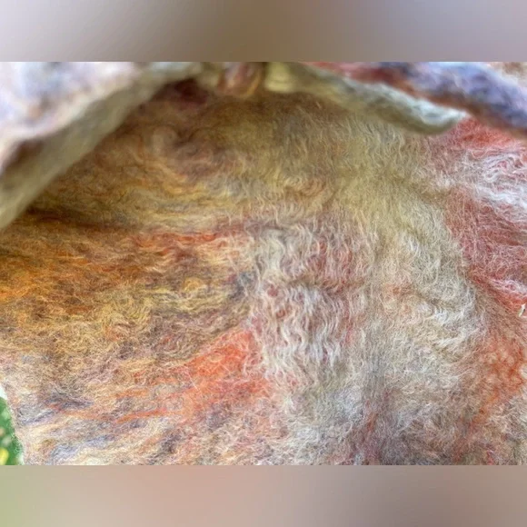 Unique Wet Felted Wool Scarf/collar - Picture 2 of 6